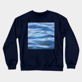 Distribution - lake water painting with leaves Crewneck Sweatshirt